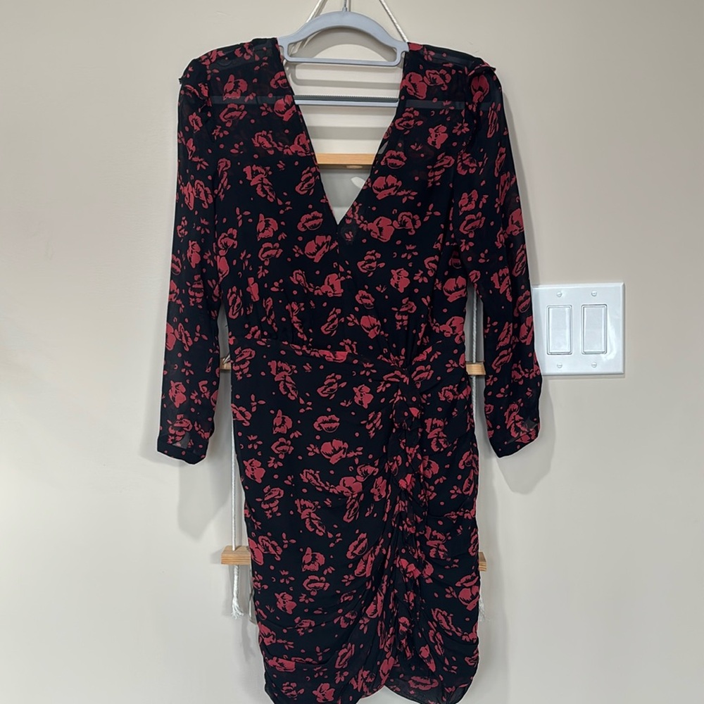 Rose petaled- straight body dress with ruffled skirt